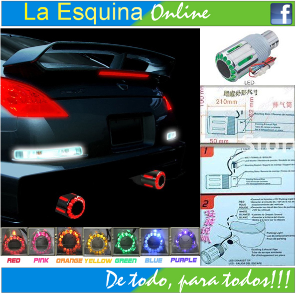 Tubo de escape con iluminación LED.